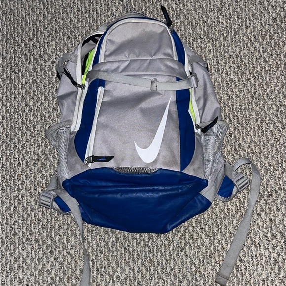 Nike Gray and Blue Men's Baseball Backpack - Picture 1 of 3